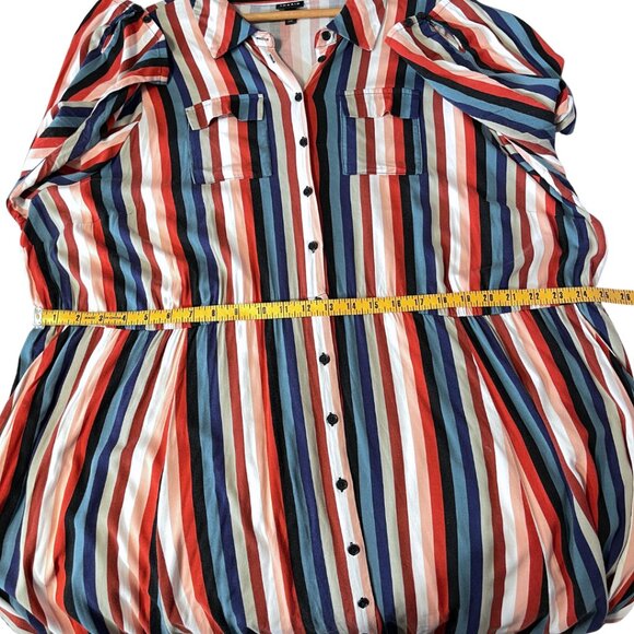 Torrid Button Front Challis Shirt Dress Size 5X Striped Business Casual Office - Picture 14 of 15